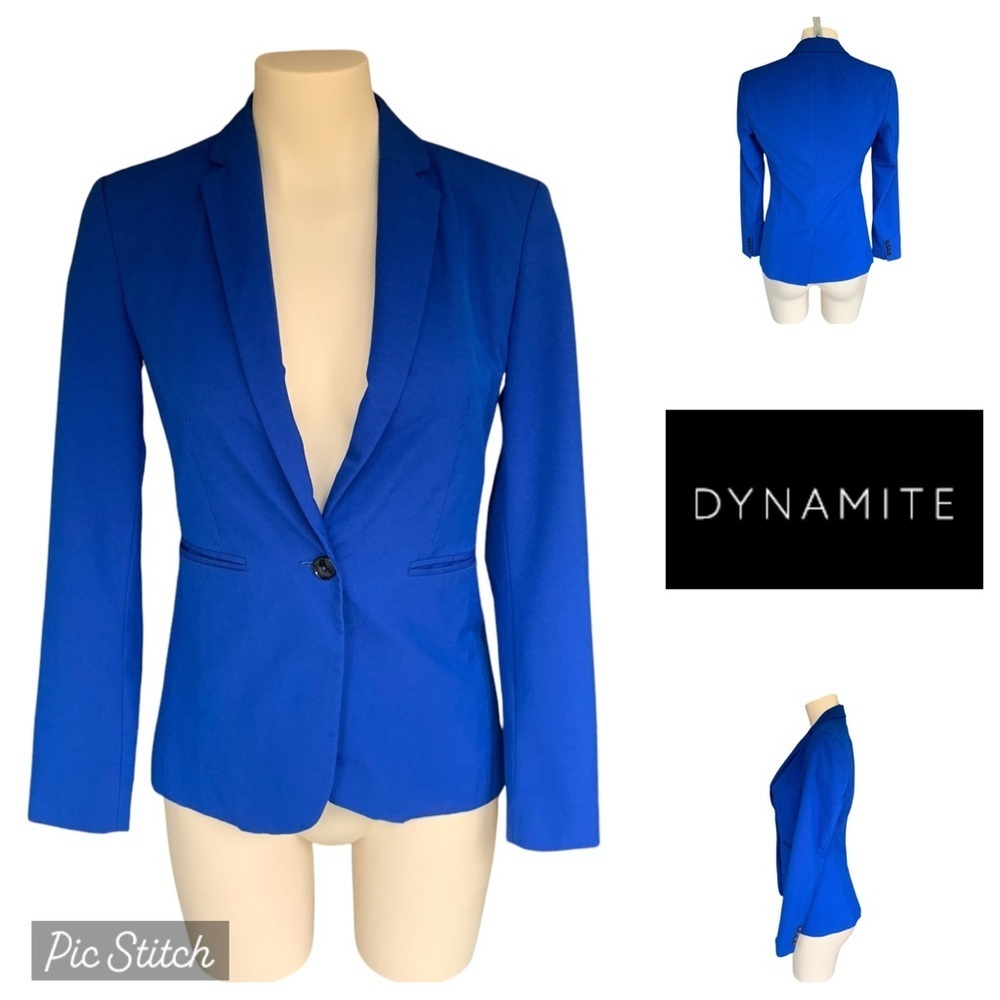 50% OFF MOVING SALE RW&Co Blue One-Button Blazer Semi-fitted Blazer Lined